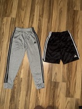 Adidas Boys Sz Small S 8 Lot Dri-fit Jogger Sweatpants Shorts