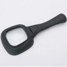 Hand Held 6X Magnifying Glass Zoomer Loupe With 5LED 1UV Lights Enlarging Black