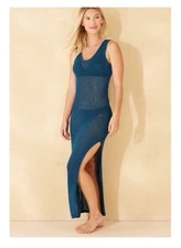 Women's Crochet Maxi Beach Pool Cover Up Tank Dress Shade & Shore Summer Large