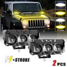 4inch Offroad Led Work Light Amber White Cube Pods Spot Flood Driving Fog Lamp