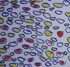 GAT Painting IMPRESSIONISM WHIMSICAL OOAK ABSTRACT 5x7 Yellow Red Blue