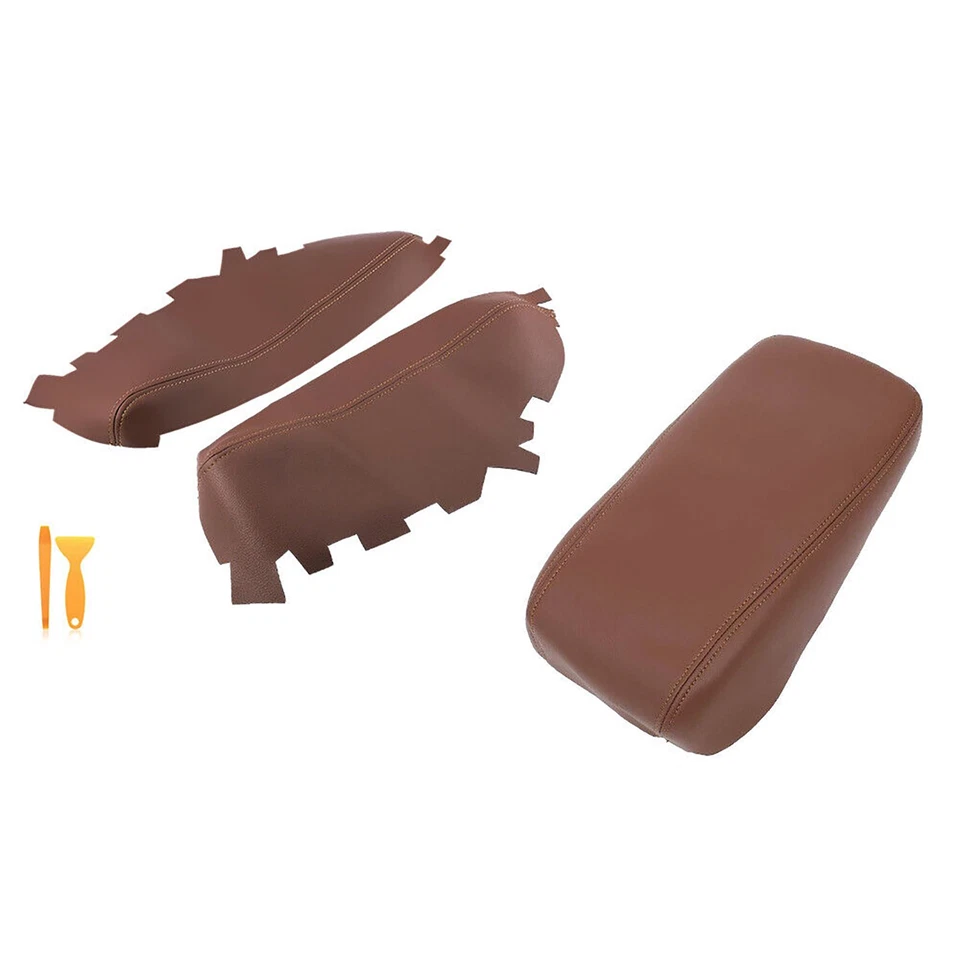 Brown Console Lid Armrest & Door Panel Leather Cover For Toyota Avalon 2013-18 - Image 3 of 4