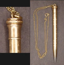 Antique Wahl Eversharp gold filled Mechanical Pendant with Chain.