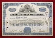 1956 ***NORTH AMERICAN AVIATION, INC.*** DELAWARE (15 SHARES) STOCK CERTIFICATE!