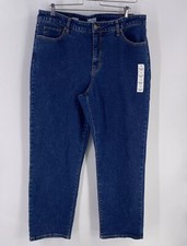 Ava Viv 90  s Straight Leg High Rise Jeans Womens 18 Blue Straight Hip Thigh