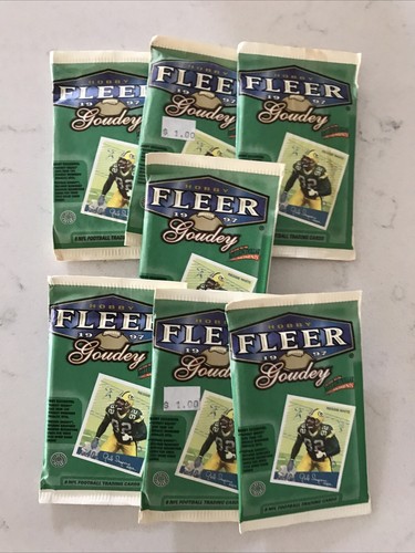 1997 Fleer Goudey Football 7 Wax Pack Hobby Lot