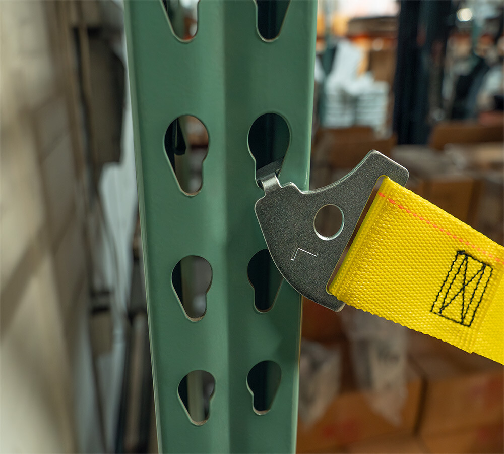 8 Pk 2"x98.5" Pallet Rack Safety Straps for 8 ft Pallet Racking Bays 800 lbs WLL