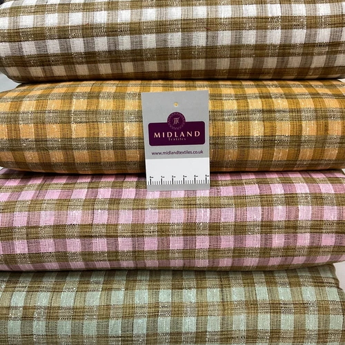 Cotton check checkered gingham dress fabric M1724