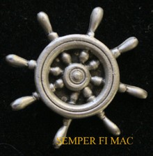 New! NAUTICAL SHIPS WHEEL PEWTER PIN MADE IN USA USS SAILOR CHIEF OFFICER GIFT