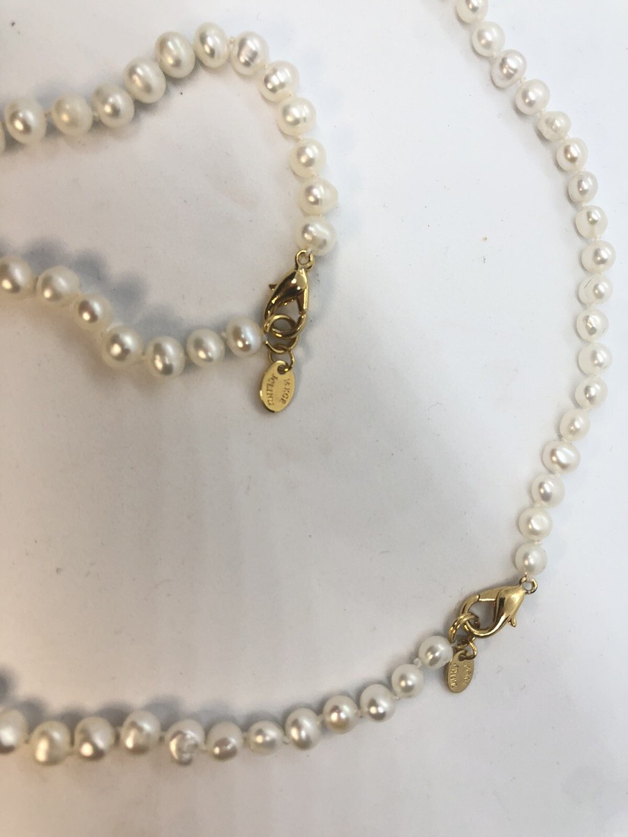 vintage JC Lind 14KGE White Knotted Pearl Bracelet And