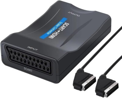 SCART to HDMI Converter, Converts to HDMI Output Scart Input 720P/1080p  (F27) UK