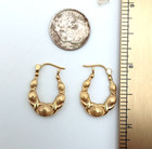14K Yellow Gold Brushed & Polished Gold X's & O's Hoop Earrings [E335] — photo 5