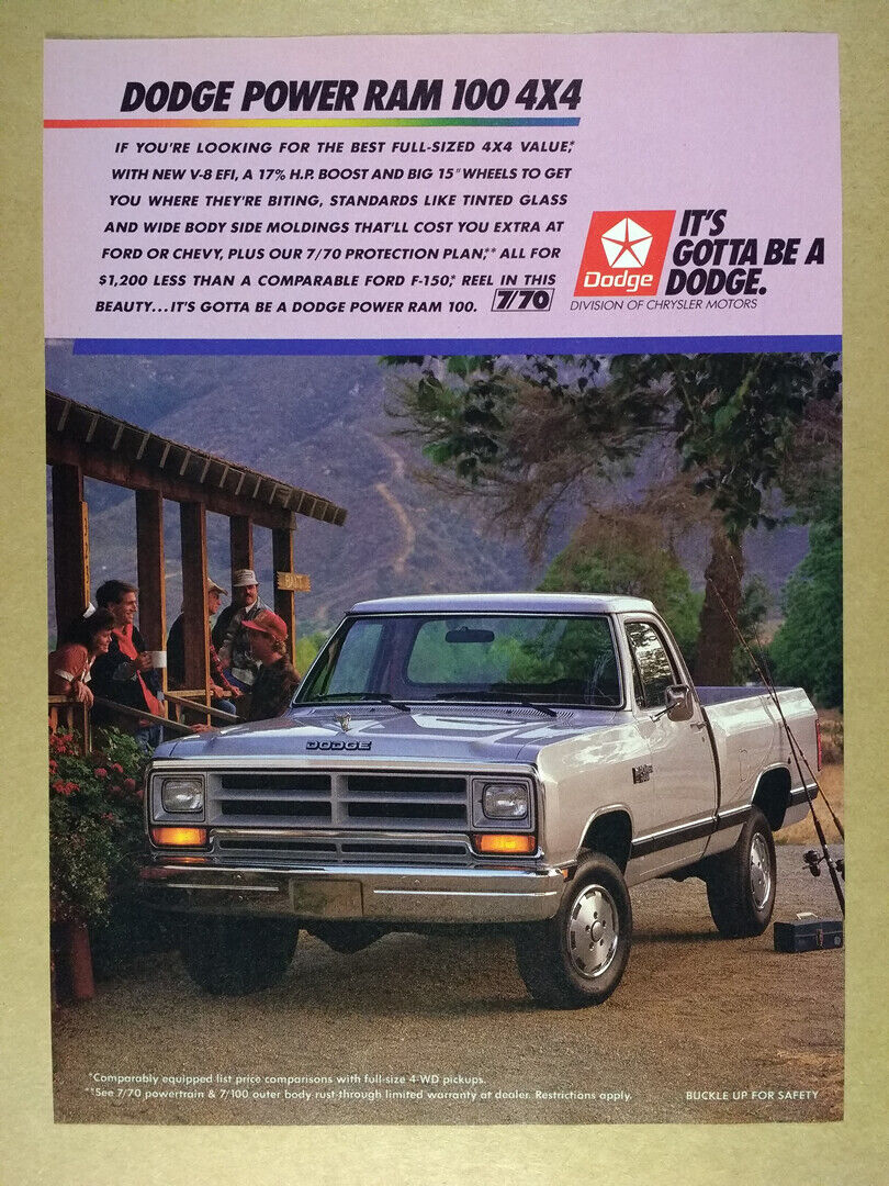 Dodge Power Ram 100 1988 4x4 pickup vintage anuncio impreso | eBay