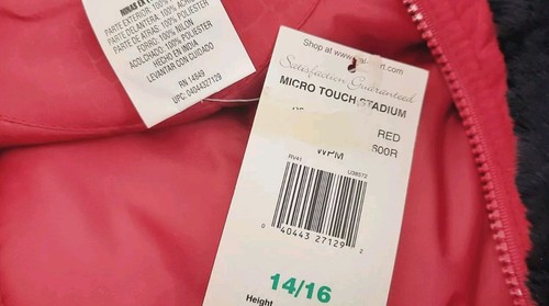 Outbrook Red With Black Faux Fur Trim, Hooded Stadium Jacket. Size 14/16 - Picture 6 of 7