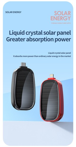 Mini Solar Power Bank Portable Keychain Powerbank für Mobiltelefon 1200mAh - Picture 13 of 21