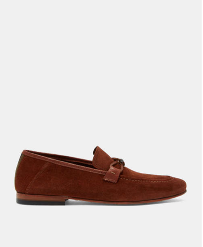 Dark Tan Suede Slip Ons loafers RRP 
