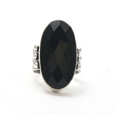 Black Onyx Gemstone 925 Sterling Silver Handmade Ring All Size
