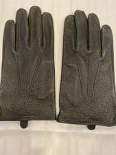 Unisex Warm Black Leather Large Gloves Soft Comfortable Winter Cold Weather