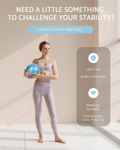 Versatile Pilates Kit with 14” Ring, Resistance Levels, Mini Ball & Storage Bag - Picture 8 of 8