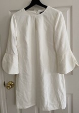 NEW White House Black Market Petal Sleeve white Shift Dress, size 8