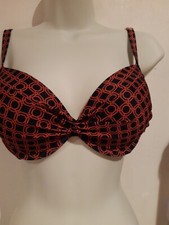  NEW Next. Navy/rust Pattern Underwire Bikini Top S22 Size 32DD A78 