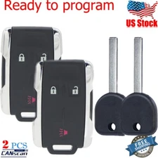 2 For 2014-2019 Chevrolet Silverado GMC Sierra 1500 Remote Key Fob+2 Blank keys