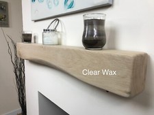 Solid Oak Mantel Beam Cottage Style 10 x 15cm Long Fireplace Shelf Wooden Mantel