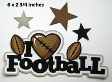 FOOTBALL STAR SPORT TITLE boy girl premade paper piecing 3D die cut by Rhonda