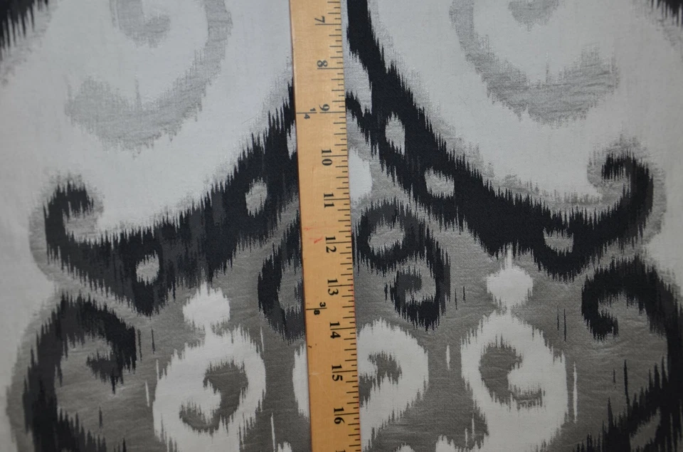 Drapery Upholstery Jacquard Fabric Ikat -White, Silver, Black 4 Yrd 32" ,W x 56" - Image 4 of 4