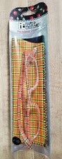 Mary Engelbreit Reading Glasses 1.00 Yellow Red Green Plaid Pattern NEW in Case