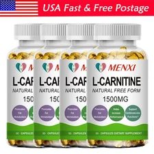 60-240 Caps L-Carnitine 1500mg - High Potency Supports Natural Energy Production
