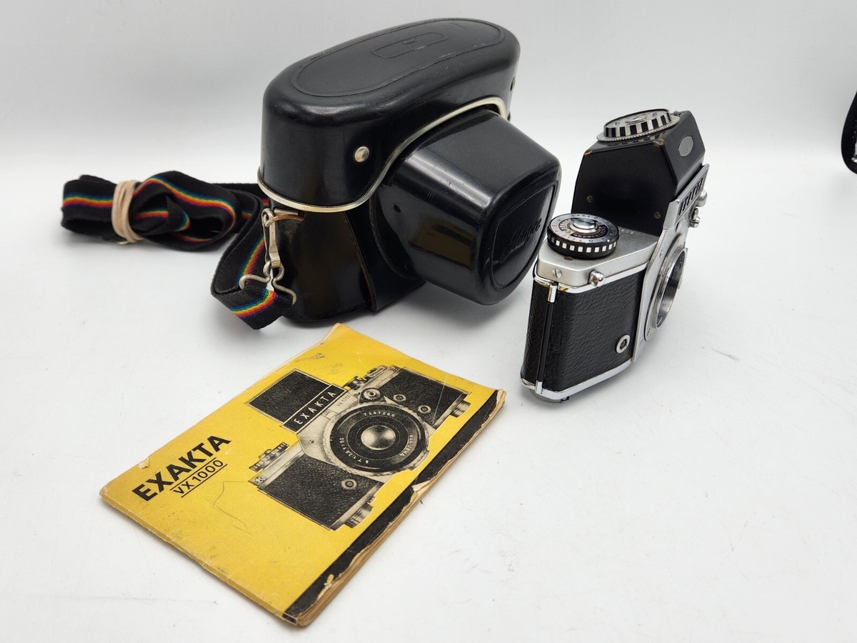 Vintage Exakta VX1000 35mm SLR Camera Body, Finder, Case
