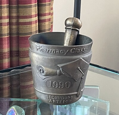 Schering Messing Mortar & Pestle Pharmacy Klasse 1990 EXC