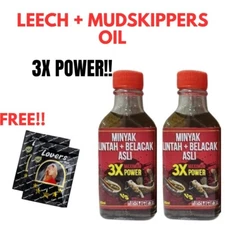 2 X Leech Oil PLUS Mud-skipper Oil (FREE MAGIC TISSUE) - Delay, Big & Long