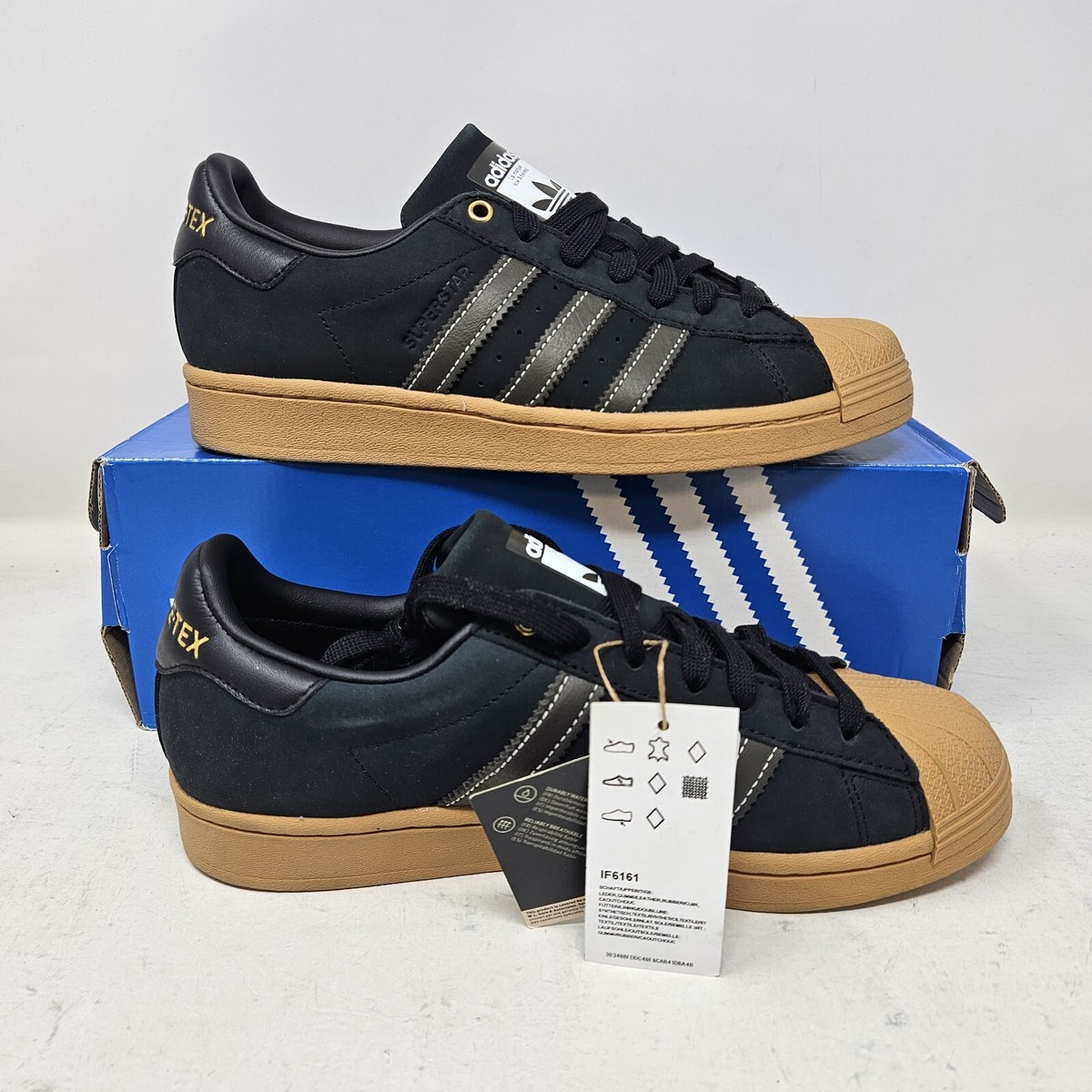 Adidas Superstar GTX Gore-Tex Suede Shoes / Black Gum / IF6161