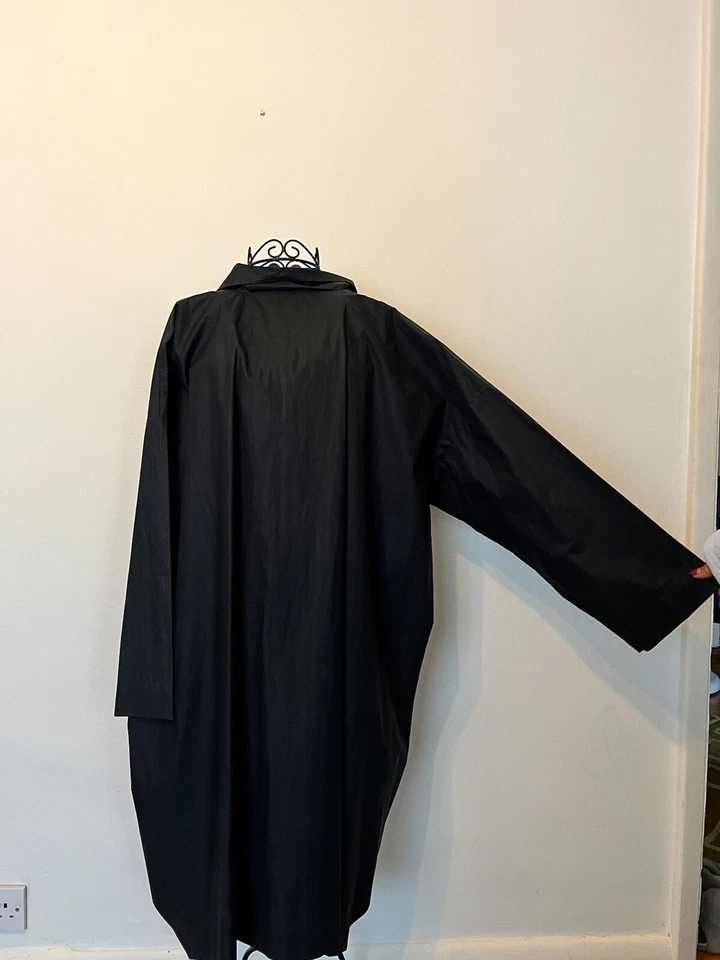 eskandar Designer Oversized Women Raincoat/Duster/Coat in Black Size 1 - UK 14+ - Image 4 of 4