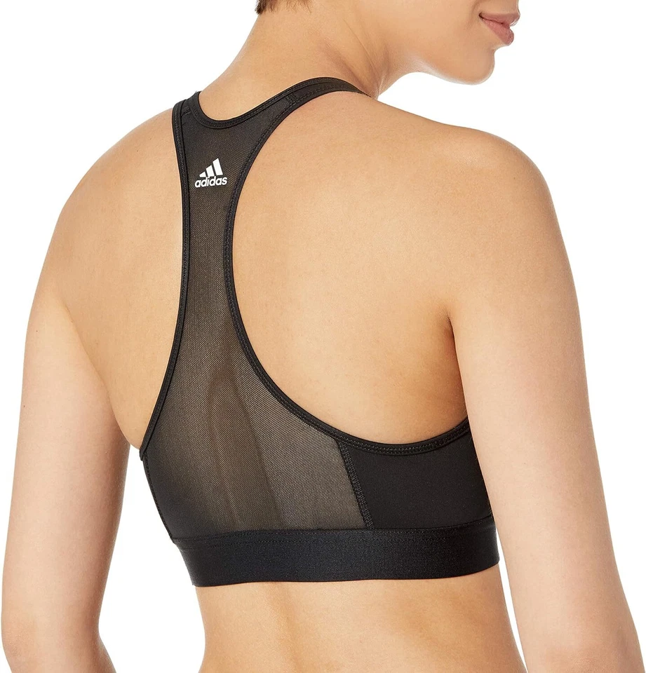 adidas Women's Don't Rest 3 Bar Bra, Black/Grey/White, Size XS (X-Small) - Image 2 of 2