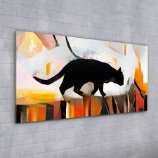 Acrylglasbild Wandbild Plexiglas 100x50  Katzenbild surreale Abstraktion