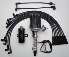 Small Cap Chevy 348 409 Big Block Black Hei Distributor 45k Coil Plug Wires