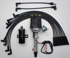 small cap CHEVY 348 409 Big Block BLACK HEI Distributor + 45k Coil + Plug Wires