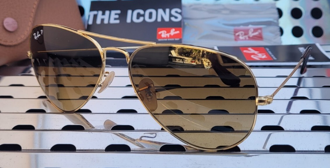 New Ray Ban RB3025 001/M2 Aviator Sunglasses Arista w/ Brown