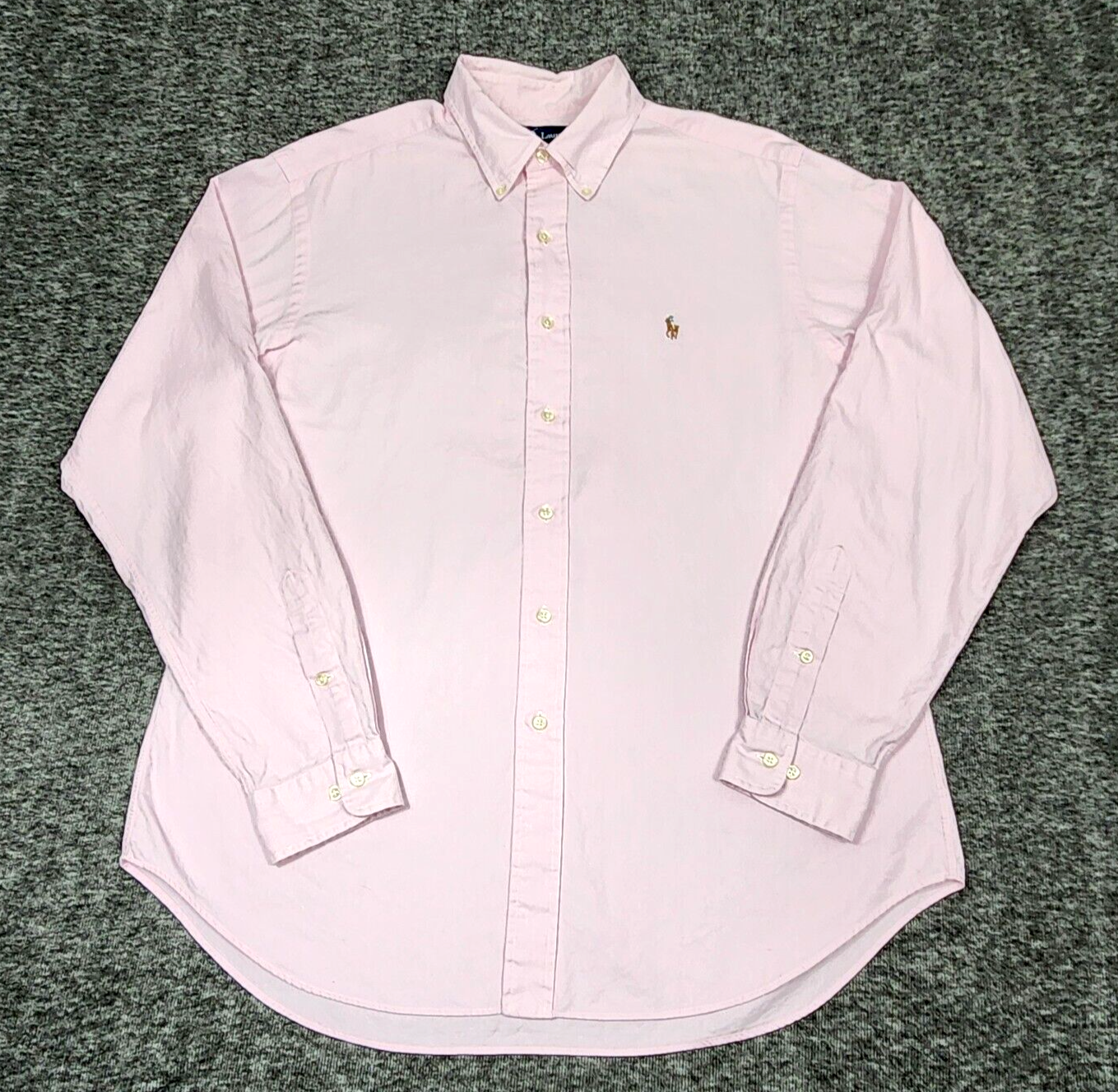Camicia Ralph Lauren vintage uomo grande rosa nuda pony country club ufficio dapper