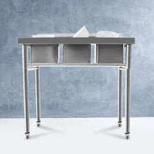 Three 3 Compartment Basins Stainless Steel Commercial Kitchen Restaurant Sink US