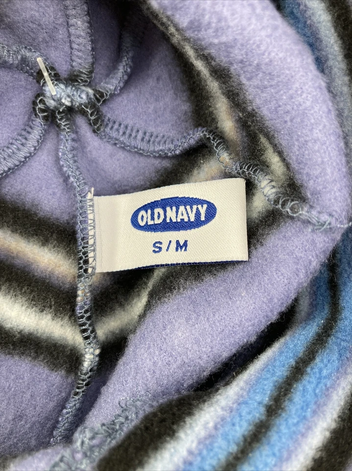 Gorro de invierno azul marino antiguo adulto a rayas azul negro tostado pequeño/md Foto 3 de 4