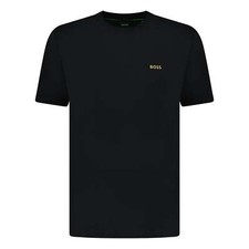 Image of Hugo Boss Active Gold Logo-Print T-Shirt Black