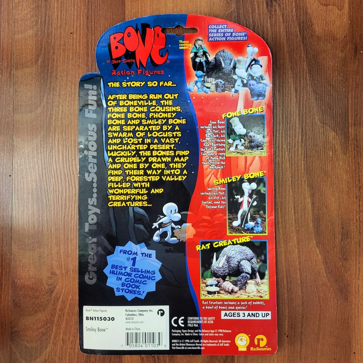 Jeff Smith's Bone Comics SMILEY BONE Action Figure ReSaurus 1996