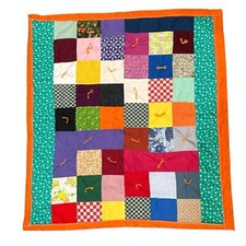 Vintage Quilt Patchwork Handmade Wall Hang Crib Lap Throw Blanket