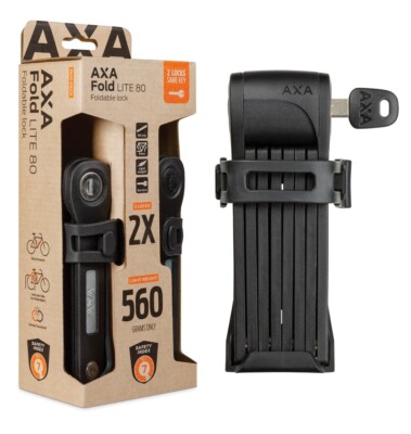 Faltschloß Axa Fold 80 Lite Duo Pack mit gleichschließenden Schlüsseln - Schwarz