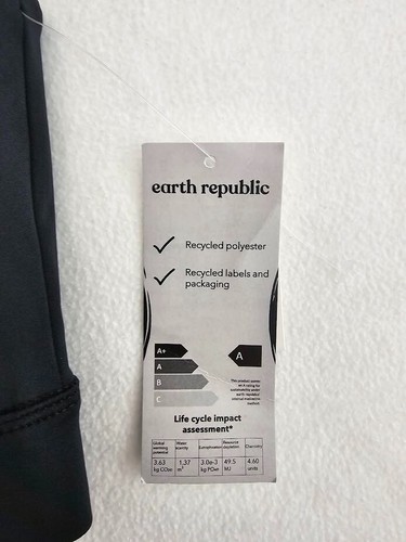 Earth Republic Evie Mid-Support Sports Bra Size Medium Black Top Front Zip - Picture 3 of 7