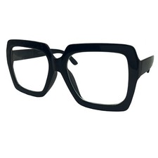 XL Large Chunky Square Glasses Clear Lens Thick Frame Nerd Eyewear Bold New